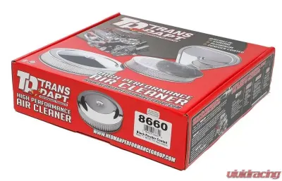 Trans-Dapt Performance ASPHALT BLACK POWDER COATED 14 in. RECESS BASE AIR CLEANER - 8660