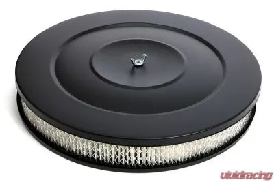 Trans-Dapt Performance ASPHALT BLACK POWDER COATED 14 in. RECESS BASE AIR CLEANER - 8660