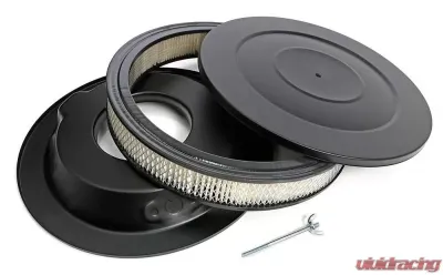 Trans-Dapt Performance ASPHALT BLACK POWDER COATED 14 in. RECESS BASE AIR CLEANER - 8660