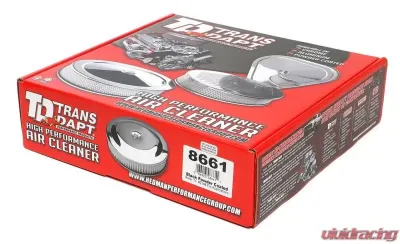 Trans-Dapt Performance ASPHALT BLACK POWDER COATED 14 in. X 3 1/4 in. AIR CLEANER - 8661