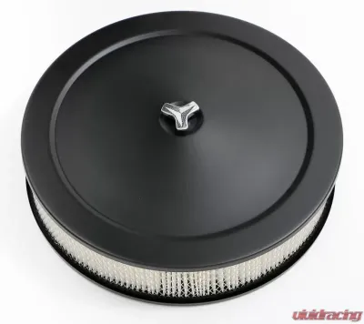 Trans-Dapt Performance ASPHALT BLACK POWDER COATED AIR CLEANER 14 X 3 OFFSET BASE - 8662