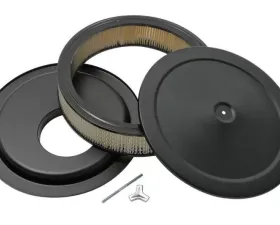 Trans-Dapt Performance ASPHALT BLACK POWDER COATED AIR CLEANER 14 X 3 OFFSET BASE