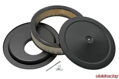 Trans-Dapt Performance ASPHALT BLACK POWDER COATED AIR CLEANER 14 X 3 OFFSET BASE - 8662