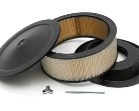 Trans-Dapt Performance ASPHALT BLACK POWDER COATED 14 in. x 6 in. MUSCLE CAR AIR CLEANER