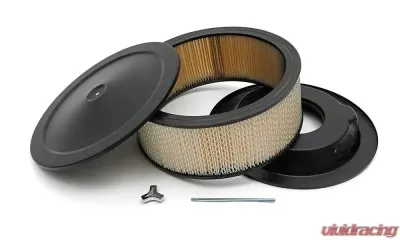 Trans-Dapt Performance ASPHALT BLACK POWDER COATED 14 in. x 6 in. MUSCLE CAR AIR CLEANER - 8663