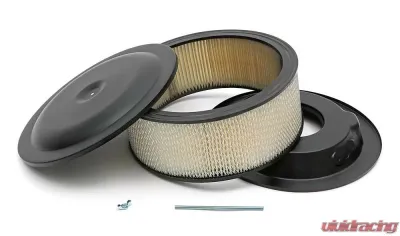 Trans-Dapt Performance ASPHALT BLACK POWDER COATED 14 in. X 6 in. RACING AIR CLEANER - 8665