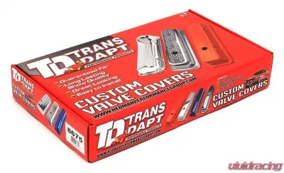 Trans-Dapt Performance CHEVY 396 LOGO TALL ASPHALT BLACK POWDER COATED VALVE COVERS - 8675