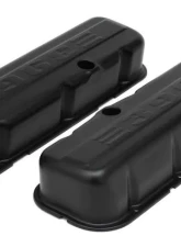 Trans-Dapt Performance CHEVY 396 LOGO TALL ASPHALT BLACK POWDER COATED VALVE COVERS                                     - 8675 - Image 4