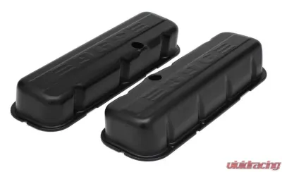 Trans-Dapt Performance CHEVY 396 LOGO TALL ASPHALT BLACK POWDER COATED VALVE COVERS - 8675