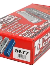 Trans-Dapt Performance CHEVY 350 LOGO TALL ASPHALT BLACK POWDER COATED VALVE COVERS                                     - 8677 - Image 4