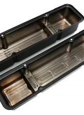 Trans-Dapt Performance CHEVY 350 LOGO TALL ASPHALT BLACK POWDER COATED VALVE COVERS                                     - 8677 - Image 3