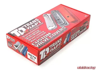 Trans-Dapt Performance CHEVY 350 LOGO SHORT ASPHALT BLACK POWDER COATED VALVE COVERS - 8678