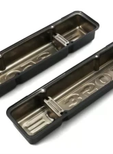 Trans-Dapt Performance CHEVY 350 LOGO SHORT ASPHALT BLACK POWDER COATED VALVE COVERS                                     - 8678 - Image 3