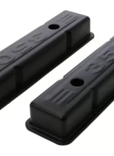 Trans-Dapt Performance CHEVY 350 LOGO SHORT ASPHALT BLACK POWDER COATED VALVE COVERS                                     - 8678 - Image 4