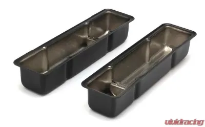 Trans-Dapt Performance CHEVY 327 LOGO TALL ASPHALT BLACK POWDER COATED VALVE COVERS - 8679