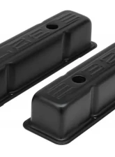 Trans-Dapt Performance CHEVY 327 LOGO TALL ASPHALT BLACK POWDER COATED VALVE COVERS                                     - 8679 - Image 4