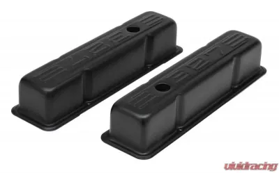 Trans-Dapt Performance CHEVY 327 LOGO TALL ASPHALT BLACK POWDER COATED VALVE COVERS - 8679