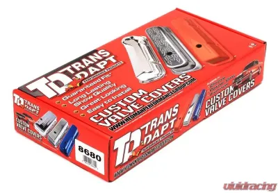 Trans-Dapt Performance CHEVY 327 LOGO SHORT ASPHALT BLACK POWDER COATED VALVE COVERS - 8680