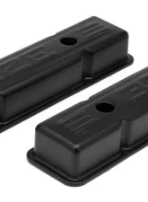 Trans-Dapt Performance CHEVY 327 LOGO SHORT ASPHALT BLACK POWDER COATED VALVE COVERS                                     - 8680 - Image 4