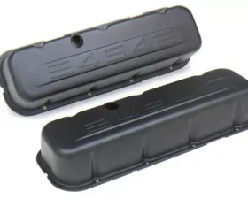 Trans-Dapt Performance CHEVY 454 LOGO TALL ASPHALT BLACK POWDER COATED VALVE COVERS