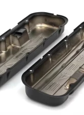 Trans-Dapt Performance CHEVY 454 LOGO SHORT ASPHALT BLACK POWDER COATED VALVE COVERS                                     - 8682 - Image 3
