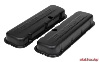 Trans-Dapt Performance CHEVY 454 LOGO SHORT ASPHALT BLACK POWDER COATED VALVE COVERS - 8682