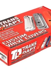 Trans-Dapt Performance CHEVY 502 LOGO SHORT ASPHALT BLACK POWDER COATED VALVE COVERS                                     - 8683 - Image 4