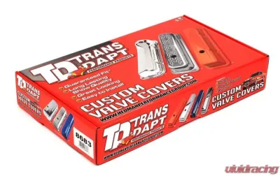 Trans-Dapt Performance CHEVY 502 LOGO SHORT ASPHALT BLACK POWDER COATED VALVE COVERS - 8683