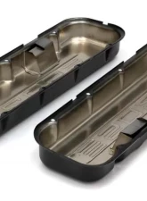 Trans-Dapt Performance CHEVY 502 LOGO SHORT ASPHALT BLACK POWDER COATED VALVE COVERS                                     - 8683 - Image 3