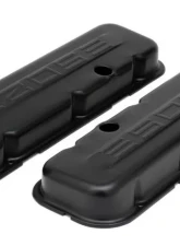 Trans-Dapt Performance CHEVY 502 LOGO SHORT ASPHALT BLACK POWDER COATED VALVE COVERS                                     - 8683 - Image 4