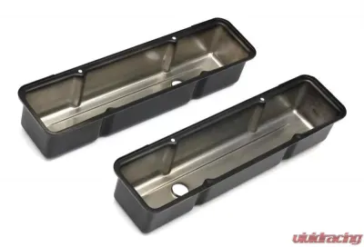 Trans-Dapt Performance CHEVY 283-400 TALL ASPHALT BLACK POWDER COATED VALVE COVERS- UNBAFFLED - 8684