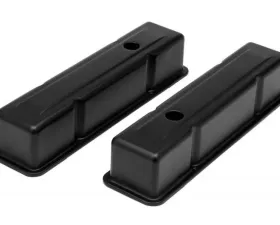 Trans-Dapt Performance CHEVY 283-400 TALL ASPHALT BLACK POWDER COATED VALVE COVERS- UNBAFFLED