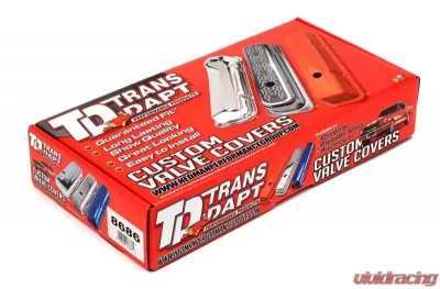 Trans-Dapt Performance CHEVY 283-400 TALL ASPHALT BLACK POWDER COATED BAFFLED VALVE COVERS - 8686