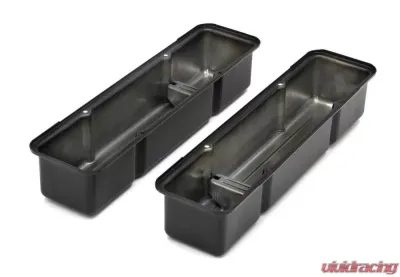 Trans-Dapt Performance CHEVY 283-400 TALL ASPHALT BLACK POWDER COATED BAFFLED VALVE COVERS - 8686