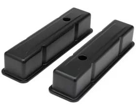 Trans-Dapt Performance CHEVY 283-400 TALL ASPHALT BLACK POWDER COATED BAFFLED VALVE COVERS
