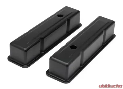 Trans-Dapt Performance CHEVY 283-400 TALL ASPHALT BLACK POWDER COATED BAFFLED VALVE COVERS - 8686