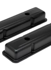 Trans-Dapt Performance CHEVY 283-400 SHORT ASPHALT BLACK POWDER COATED VALVE COVERS; BAFFLED                                     - 8688 - Image 4