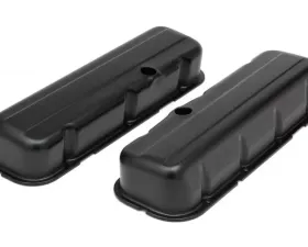 Trans-Dapt Performance CHEVY 396-502 TALL ASPHALT BLACK POWDER COATED VALVE COVERS- UNBAFFLED