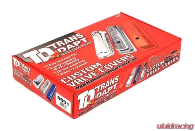 Trans-Dapt Performance CHEVY 396-502 SHORT ASPHALT BLACK POWDER COATED VALVE COVERS- UNBAFFLED - 8691