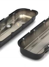 Trans-Dapt Performance CHEVY 396-502 SHORT ASPHALT BLACK POWDER COATED VALVE COVERS- UNBAFFLED                                     - 8691 - Image 3