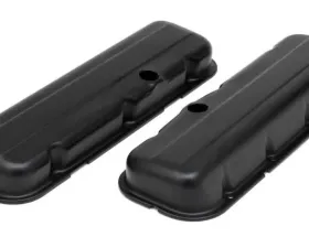 Trans-Dapt Performance CHEVY 396-502 SHORT ASPHALT BLACK POWDER COATED VALVE COVERS- UNBAFFLED