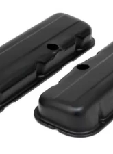 Trans-Dapt Performance CHEVY 396-502 SHORT ASPHALT BLACK POWDER COATED VALVE COVERS- UNBAFFLED                                     - 8691 - Image 4