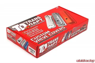 Trans-Dapt Performance CHEVY 396-502 SHORT ASPHALT BLACK POWDER COATED BAFFLED VALVE COVERS - 8693
