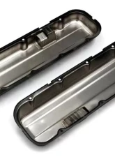 Trans-Dapt Performance CHEVY 396-502 SHORT ASPHALT BLACK POWDER COATED BAFFLED VALVE COVERS                                     - 8693 - Image 3