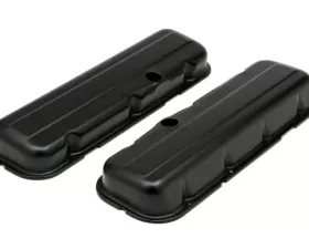 Trans-Dapt Performance CHEVY 396-502 SHORT ASPHALT BLACK POWDER COATED BAFFLED VALVE COVERS