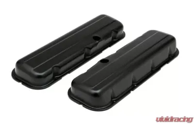 Trans-Dapt Performance CHEVY 396-502 SHORT ASPHALT BLACK POWDER COATED BAFFLED VALVE COVERS - 8693