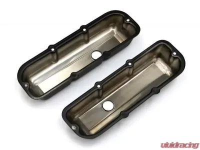 Trans-Dapt Performance GM 2.8L V6 ASPHALT BLACK POWDER COATED VALVE COVERS - 8694