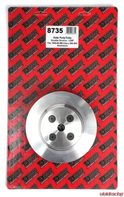 Trans-Dapt Performance WATER PUMP PULLEY ALUMINUM BB CHEVY LWP MACHINED FINISH - 8735