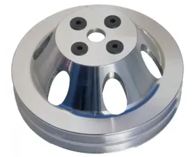 Trans-Dapt Performance WATER PUMP Pulley; 2 Groove; 55-68 CHEVROLET 396-454; SHORT W/P- Pol. ALUMINUM Chevrolet