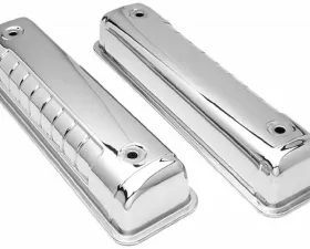 Trans-Dapt Performance O.E.M. REPRODUCTION Design Valve Covers; 1956-1962 FORD Y-BLOCK-CHROME
